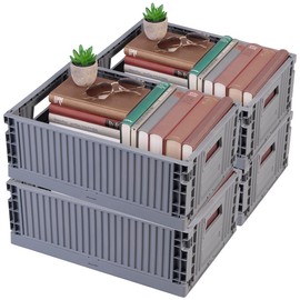 Rosenstein & Söhne Car Transport Boxes: Set of 4 Plastic Storage Boxes, Stackable, 43 x 29.5 x 16 cm (Stackable Storage Box, Desktop Storage Basket)