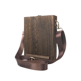 Writers Messenger Wooden Box Bag – Handmade Retro Crossbody Sketch Tool Box, Portable Artist Storage for Brushes, Pens & Outdoor Painting