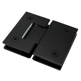 CKB Brass Shower Door Hinge, 180 Degree, for 3/8"(10mm) to 1/2"(12mm) Thick Tempered Glass, Frameless Shower Door Replacement Hardware kit, Matte Black