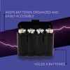 Powertron Batteries 4 Pack AA/AAA / CR123A Black Battery Holder