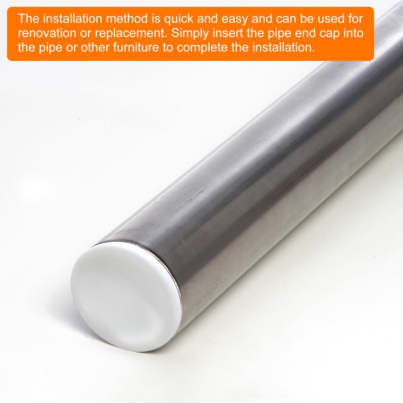 sourcing map 1-5/8"(42mm) Round Plastic Plug, 4 Pcs White Pipe