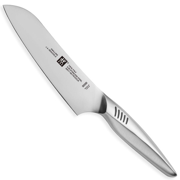 Zwilling 30917-161 Twin Fin 2 Multi-Purpose Knife, 6.5 in (165 mm), Made in Japan, Santoku Knife, All Stainless Steel, Dishwasher Safe, Made in Seki City, Gifu Prefecture