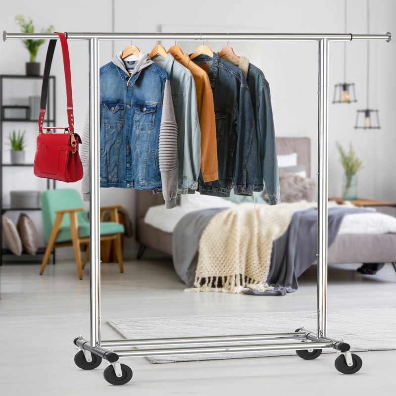 Simple Houseware Heavy Duty Clothing Garment Rack, Holds Up to