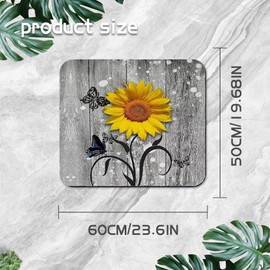 Leniutor Sunflower Washer and Dryer Covers Protector Mat, 23.6" x 19.7" Silicone Rubber Mat for Laudry Machine & Dryer, Non-slip Heavy Waterproof Washable Pad for Laundry & Kitchen (Sunflower)