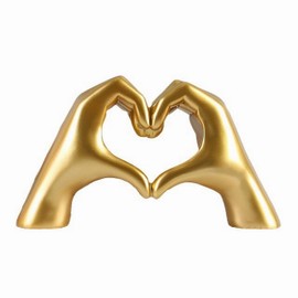 Large Heart Hands Sculpture Decor for Living Room Bedroom Bookshelf, Gold Love Finger Statue Shelf Decor, Unique Birthday Idea for Girls Sisters Girlfriend Mom Teacher