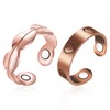 WELANE Magnetic Ring for Women, 2 PCS Adjustable Copper Rings