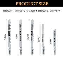 DW3742C Jigsaw Blades Set with Case T-Shank for DEWALT DCS331B Jig Saw, fits Wood, Plastic and Metal Cutting