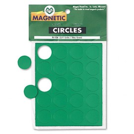 Magna Visual : Magnetic Circles, 3/4" Diameter, Green, 20 per Pack -:- Sold as 2 Packs of - 20 - / - Total of 40 Each