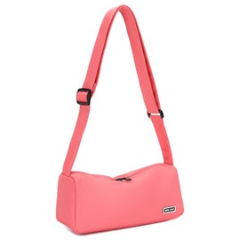 Miss Lulu Classic Crossbody Bag for Women, Solid Colour Simple Design Shoulder Bag, Unisex Roomy Fanny Packs Hobos for Everyday (Pink)