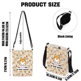 MYSOMY Corgi Dog Crossbody Bag Corgi Dog Mom Gift Corgi Lover Gift Corgi Owner Gift My Corgi Says Go Hump Yourself Shoulder Bag, My Corgi Says Go Cb1, 111