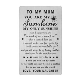 Gezxin Mum Mothers day Card- Happy Birthday Mum Gifts from Daughter- Mom Gifts for Women Easter Christmas Xmas Valentines Wedding Thanksgiving Day Presents