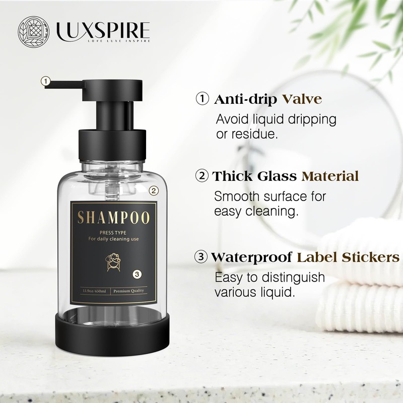 Luxspire Foaming Soap Dispenser, Non-Slip Hand Soap Dispenser with Fast