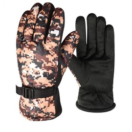 Men's Warm Winter Brushed Fleece Outdoor Sports Gloves (1+1 Set) Knit Gloves Blue+Blue