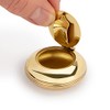 NKlaus 11499 Folding Ash Trays, Round Smooth Metal Brass Solid
