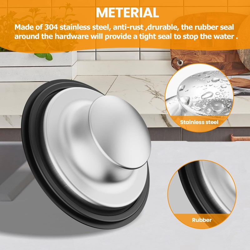 Huntonry 2PCS Kitchen Sink Stopper and Kitchen Sink Drain Strainer,
