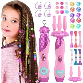 Hair Salon Toys for Girls, Automatic Hair Braiding Machine & Rope Braider with Accessories, Kids Hair Styling Tool, Christmas & Birthday Gifts Toys fo
