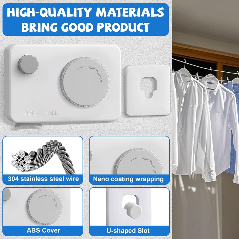 Retractable Clothes Line Indoor: Qoosea Corde a Linge Exterieur Easy