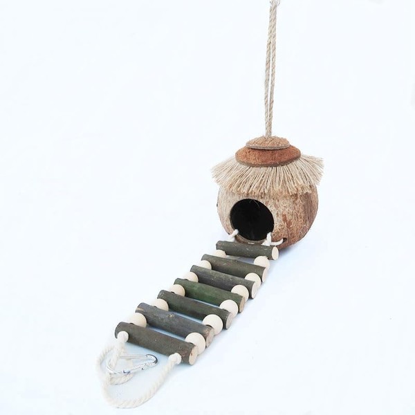 Joayuezo Gecko Coconut Husk Hut Bird Cage Hamster Cage Hanging