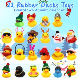 PICKONA Rubber Duck Advent Calendar 2024 for Kids - 24 Days Rubber Duck Advent Calendar, Toy Advent Calendar 2024 With Rubber Ducks, Countdown Advent Calendar For Girls Boys Women Men