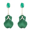Flyonce Green Flower Petal Earrings for Women, Acrylic Rose Dangle