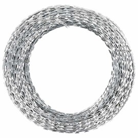 vidaXL BTO-22 Clipped Concertina NATO Razor Wire Galvanized Steel 492.1' Coils