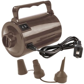 Electric Air Pump for Inflatable Pool Toys - High Power Quick-Fill Air Mattress Inflator Deflator Pump for Pool Float Raft Airbed with 3 Nozzles, 320W, 110V AC, 1.6PSI, Air Flow 26CFM, Brown