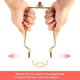 Aribrnten 2Piece Lamp Shade Harp Holder 7Inch Adjustable Lamp Harp Kit Gold Horn Frame Lampshade Bracket