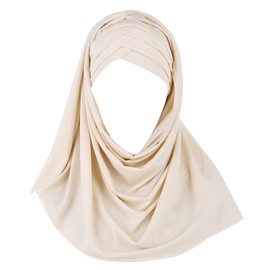 Women Solid Color Muslim Turban Hijab Cap Long Hejab One Piece Islamic Head Scarves Shawl Wrap