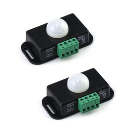 DC 12V 24V PIR Sensor LED Motion Sensor Switch,Body Infrared Sensing Controller for Timer Flexible LED Automatic Light Strips 2Pcs