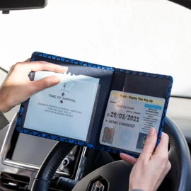 Disabled Blue Badge Holder Parking Permit Wallet in Holographic Scales, Hologram-Safe UK Made Wallet, Disabled Parking Permit Cover Holder Includes Timer Clock, Disabled Badge Holder for Car