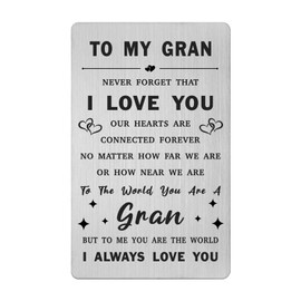 Gezxin Gran Mothers Day Card- Gran Birthday Gifts from Grandson- I Love My gran Easter Christmas Xmas Wedding Valentines Thanksgiving Day Presents