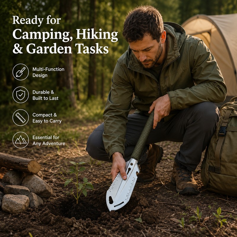 Portable Camping Shovel for Outdoor Survival – Stainless Steel Mini