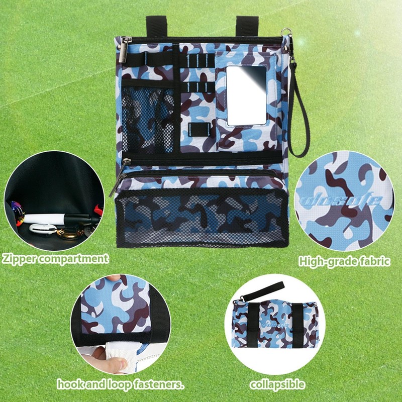 Golf Accessory Bag Pouch - Zippered Valuables Bag - Zippered
