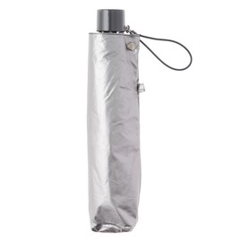 Asty ASP24MN55 Full Blackout Windproof Solid Color Silver Coated Mini Folding Umbrella Silver 21.7 inches (55 cm) x 6R
