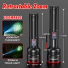 Rechargeable Flashlight 20000 High Lumens, Zoomable LED Flashlights with Power