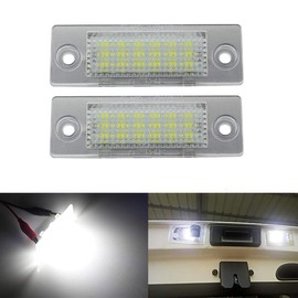 GOFORJUMP 2Pcs 18 LED 3528 SMD Number License Plate Light Lamp Car Styling for Touran Caddy 3 Golf 5 Plus Jetta 5 Passat B5.5 B6 Sedan