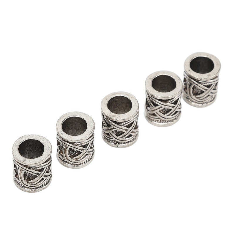 20PCS Beard Beads Retro Alloy Multipurpose Hair Tube Beads for