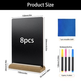 8 Pack 6x8 Inch Small Chalkboard Signs with Stand,Double-Sided Tabletop Message Boards,Restaurant Food Display Board,Food Sign for Events,Party Wedding Table Numbers,Coffee Shop BusinessTable Decor