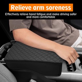 JHGFVC Center Console Cover for 2019-2025 RAM 1500 Accessories, Leather Armrest Cover Pad Protection Seat Arm Rest Box Lid Accessories for 5th RAM1500