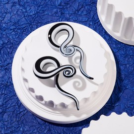 Qmcandy 2 Pieces Glass Spiral Tapers Glitter Twist Stretchers Ear Gauges 00g Black Lines