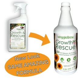 Wrigglebrew Organic Liquid Fertilizer Concentrate from Worm Castings. Non-toxic, All-Purpose, Plant Food for Gardens, Vegetables, Fruits, Houseplants, Seed Starters, and Ornamentals. (32 Fluid Ounces)