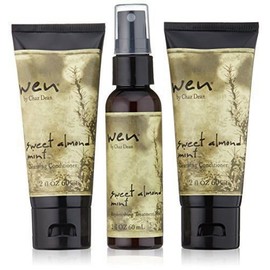 Wen Sweet Almond Mint Cleansing Conditioner Travel Kit w/Replenishing Treatment Mist