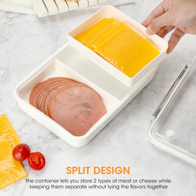 AIEVE Deli Meat Container for Fridge,Ham and Cheese Storage Box