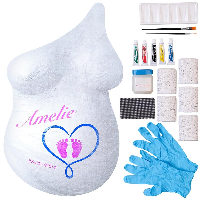 Your Design Pregnancy Gift: Baby Belly Plaster Cast Set with