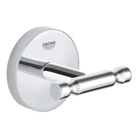 GROHE Start Cosmopolitan 41168000 Bathrobe Hook (Material: Glass / Metal, Covered Fixing), Chrome