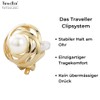Traveller Women's Ear Clip White 10 mm Pearl, Titanium, Created