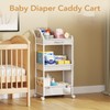 BBLIKE 3-Tier Diaper Caddy Organizer - Rolling Utility Baby Cart