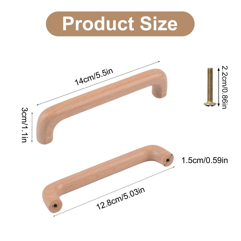 MOROBOR Wooden Cabinet Handles Solid Wooden Drawer Pull 10 Pack