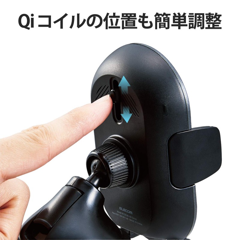 Elecom W-QC06BK Wireless Charger, Qi Charger, 5W, 7.5 W, 10