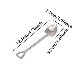 Honbay 4PCS Stainless Steel Shovel Shape Coffee Ice Cream Dessert Spoons for Home and Party (silver)